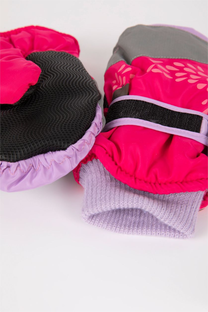 Kız Çocuk - Genç Kız Pembe Kız Çocuk Kar Eldiveni