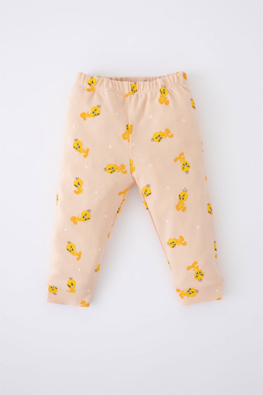 BABY GIRL Salmon 2 piece Regular Fit Crew Neck Looney Tunes Licensed Knitted Pyjamas