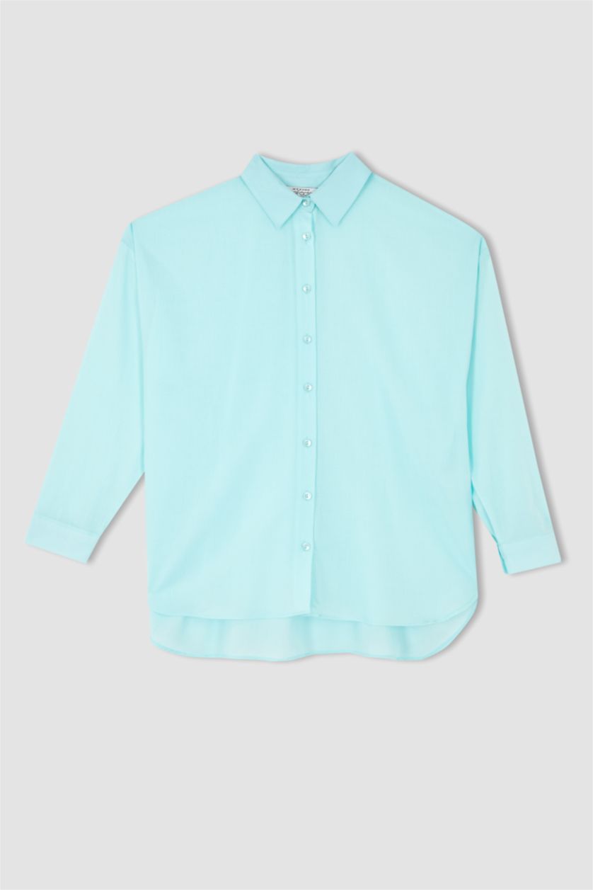 WOMAN Aqua Oversize Fit Voile Long Sleeve Shirt