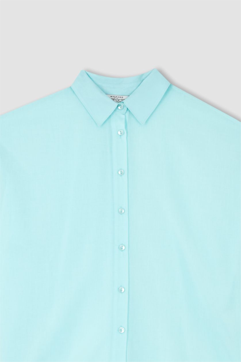 WOMAN Aqua Oversize Fit Voile Long Sleeve Shirt