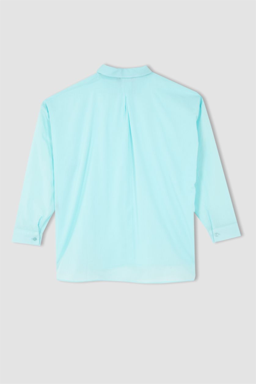 WOMAN Aqua Oversize Fit Voile Long Sleeve Shirt