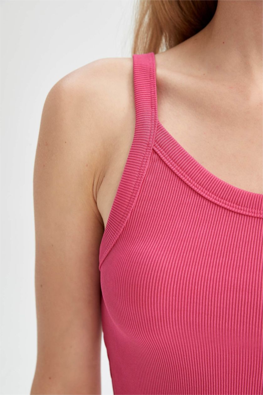 WOMAN Fushsia Bodycon Strap Midi Knitted Dress