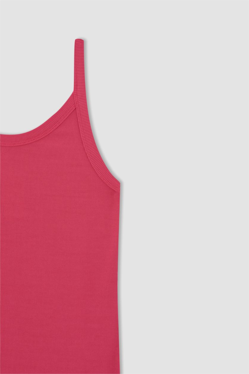 WOMAN Fushsia Bodycon Strap Midi Knitted Dress