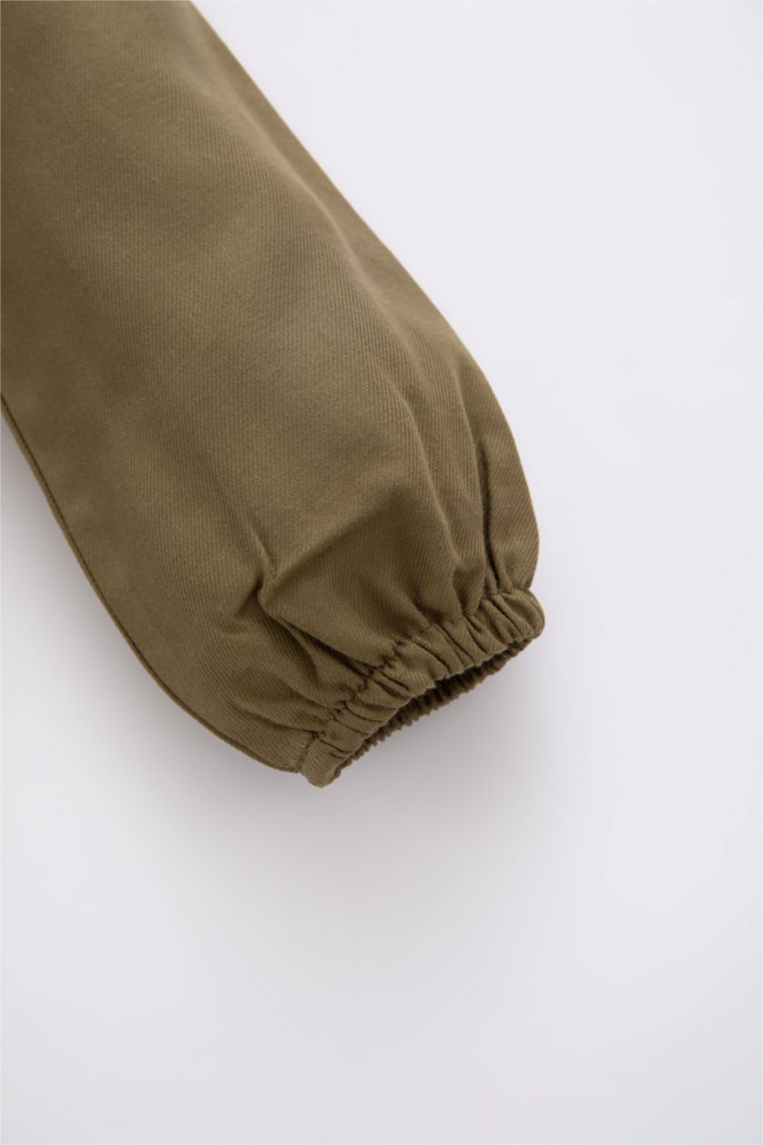 BABY GIRL Khaki Regular Fit Long Sleeve Woven Dress