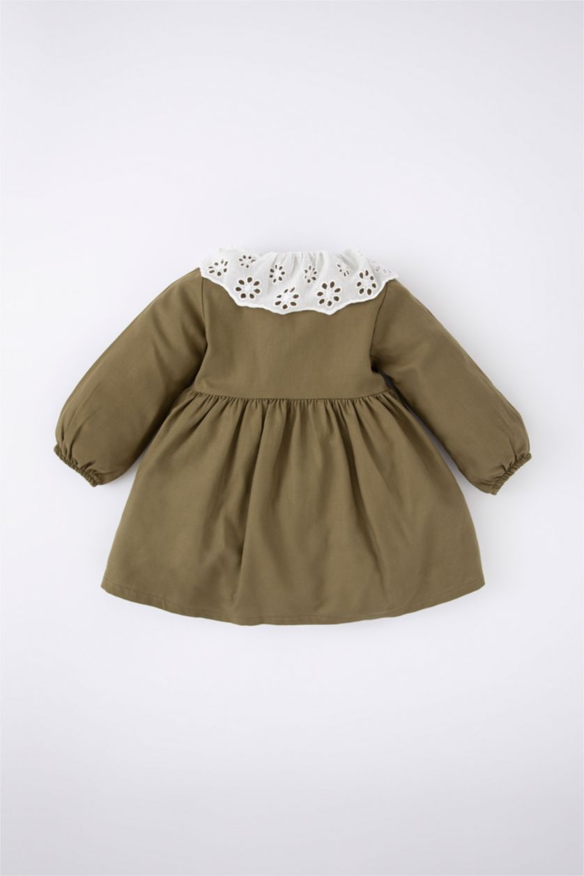 BABY GIRL Khaki Regular Fit Long Sleeve Woven Dress