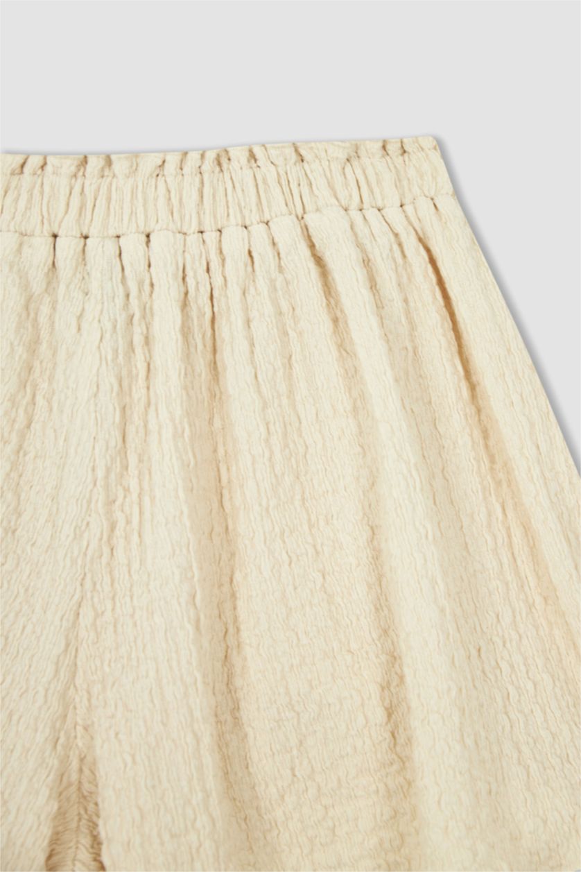 GIRLS & TEENS Beige Girl Flexible Waist Wide Leg Shorts