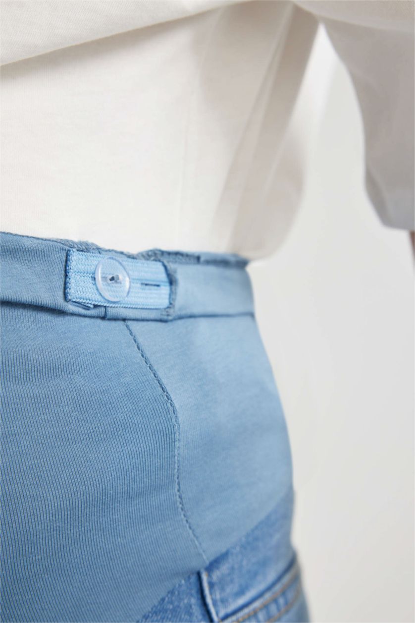 WOMAN Indigo Skinny Fit Normal Waist Ripped Detailed Maternity Trousers