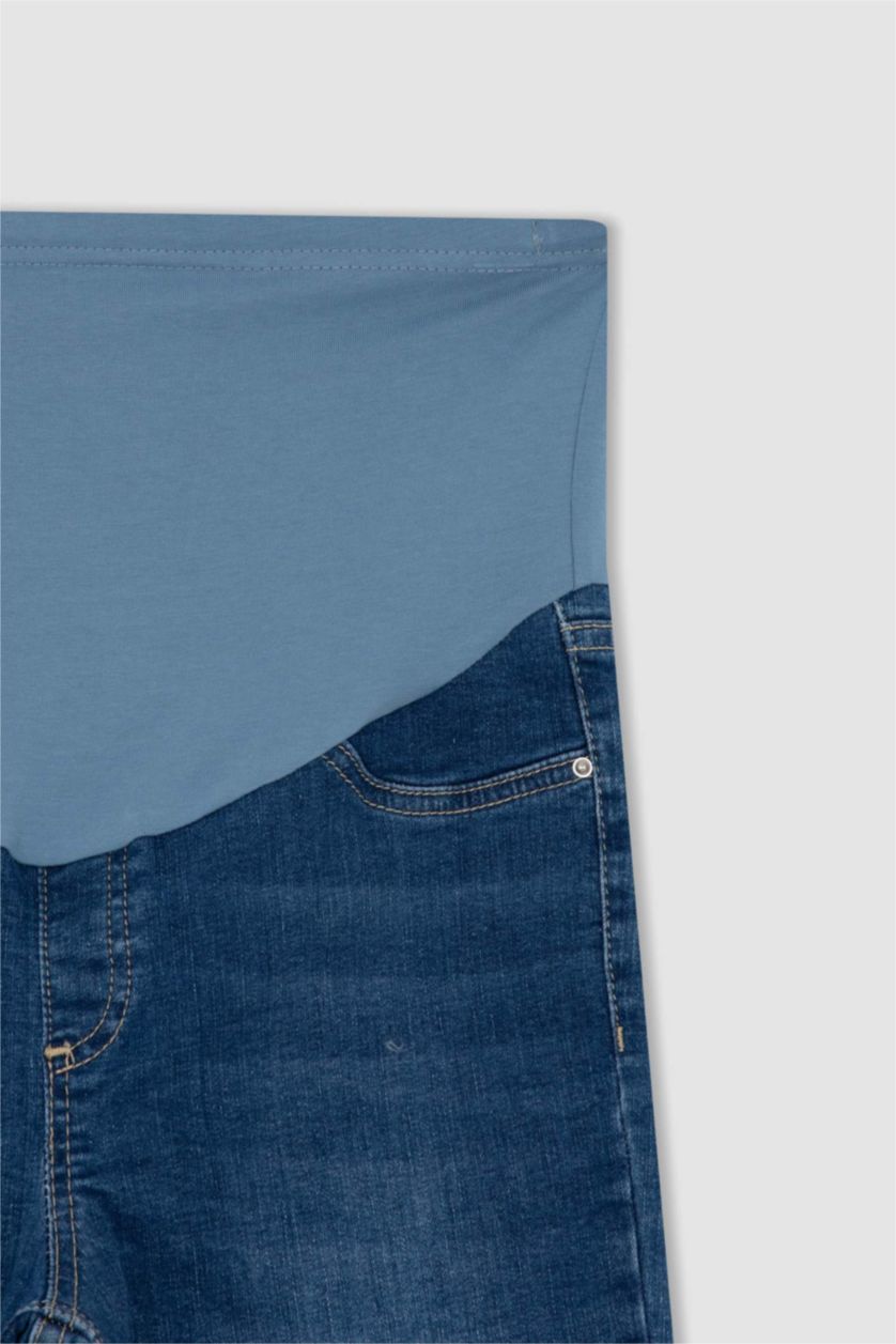 WOMAN Indigo Skinny Fit Normal Waist Ripped Detailed Maternity Trousers