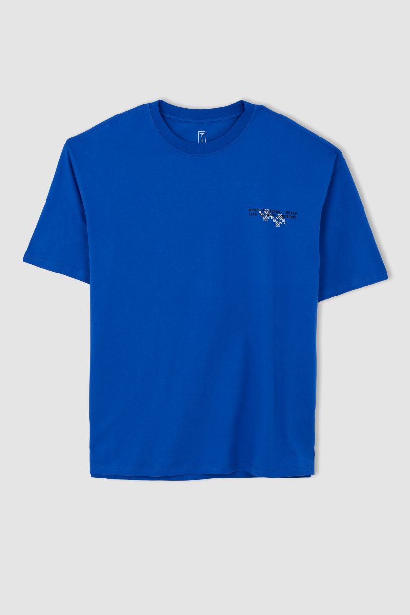 Erkek Royal Oversize Fit Sırt Baskılı %100 Pamuk Tişört