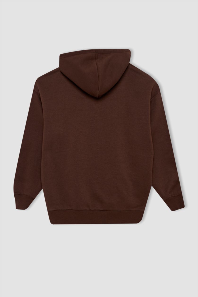 نساء بني Oversize Fit Thick Sweatshirt Fabric Sweatshirt
