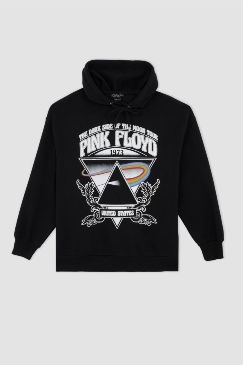 WOMAN Black Oversize Fit Pink Floyd Printed Long Sleeve Sweatshirt