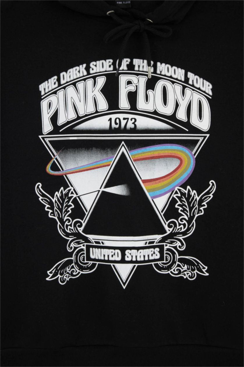 WOMAN Black Oversize Fit Pink Floyd Printed Long Sleeve Sweatshirt