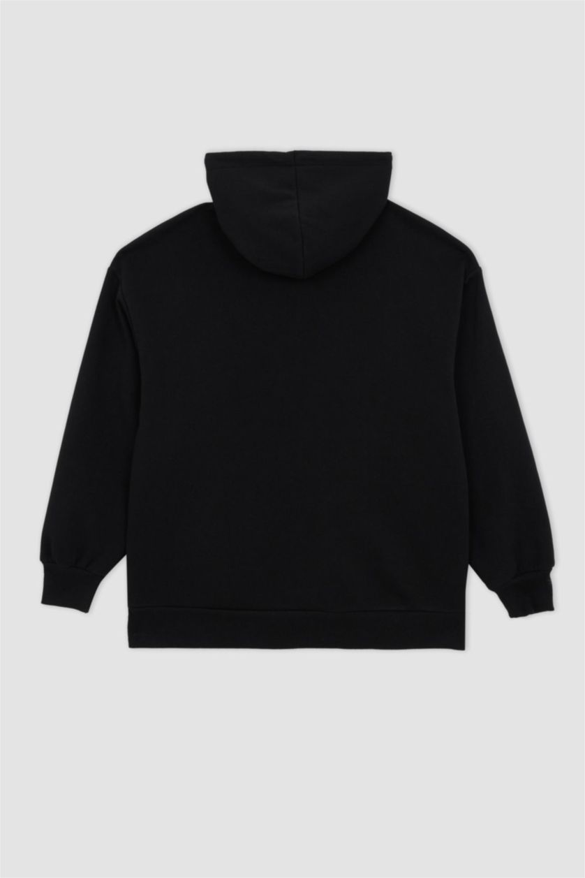 WOMAN Black Oversize Fit Pink Floyd Printed Long Sleeve Sweatshirt