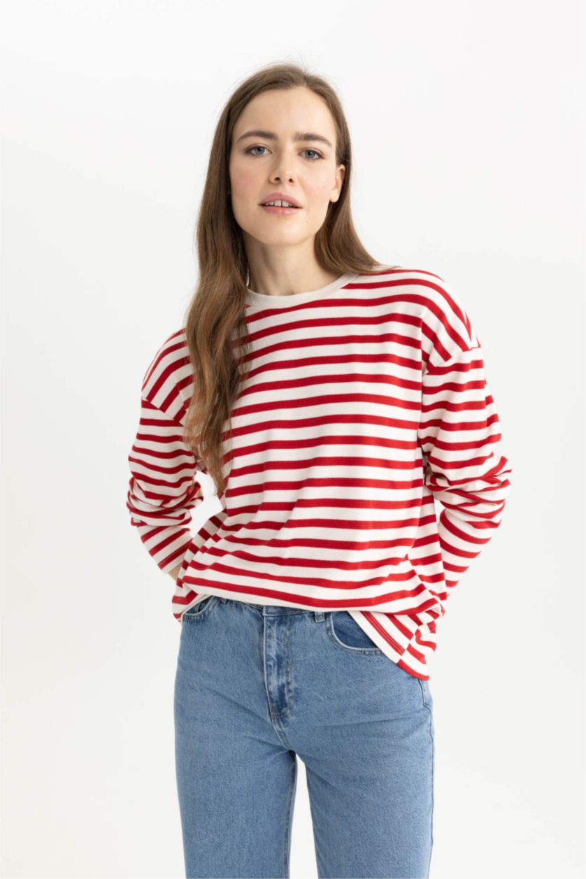 WOMAN Red Regular Fit Long Sleeve T-Shirt