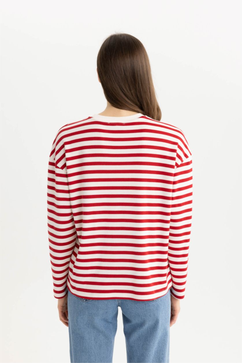 WOMAN Red Regular Fit Long Sleeve T-Shirt