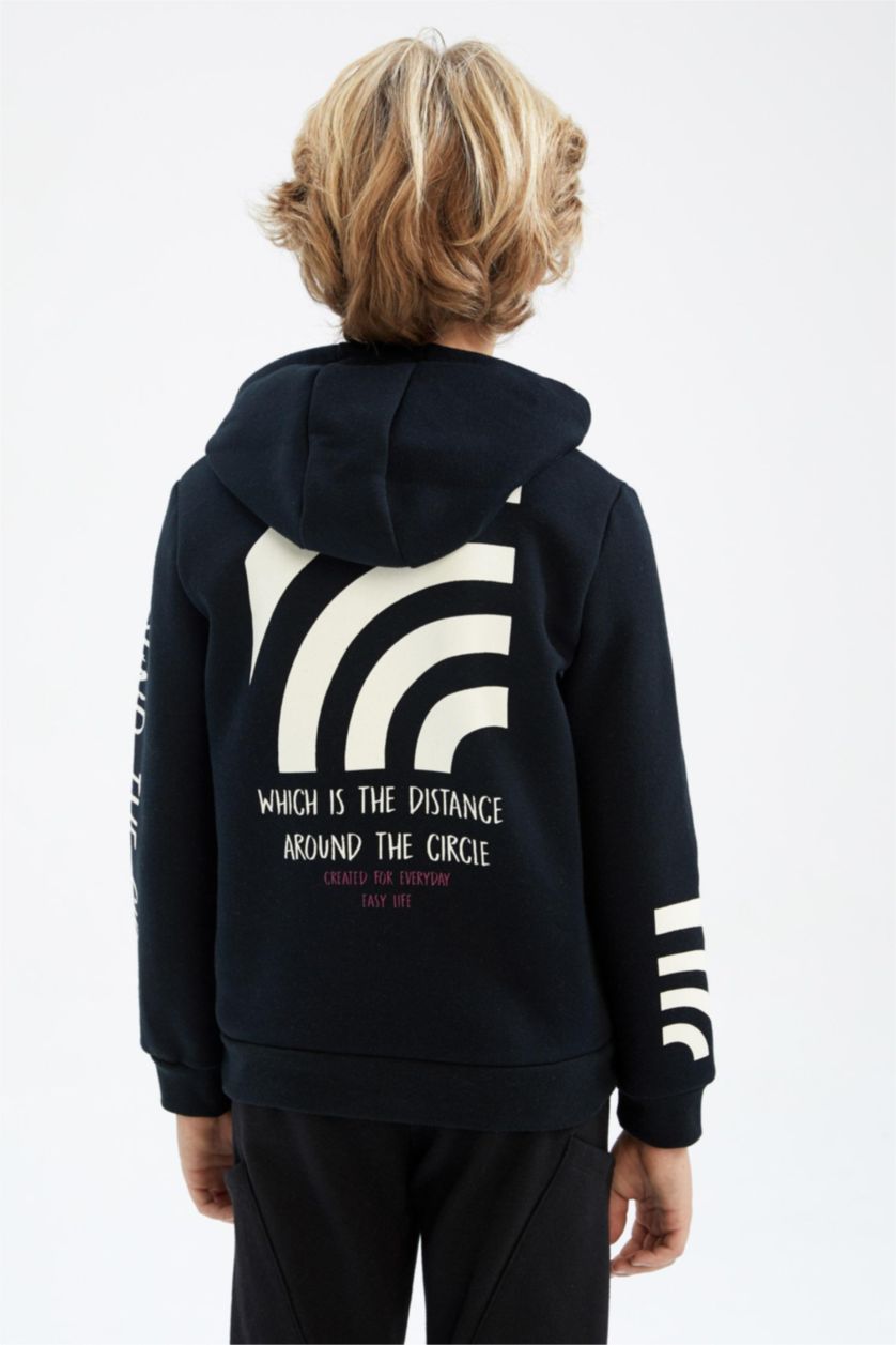 أولادي أسود سويت شيرت ولادي بغطاء رأس