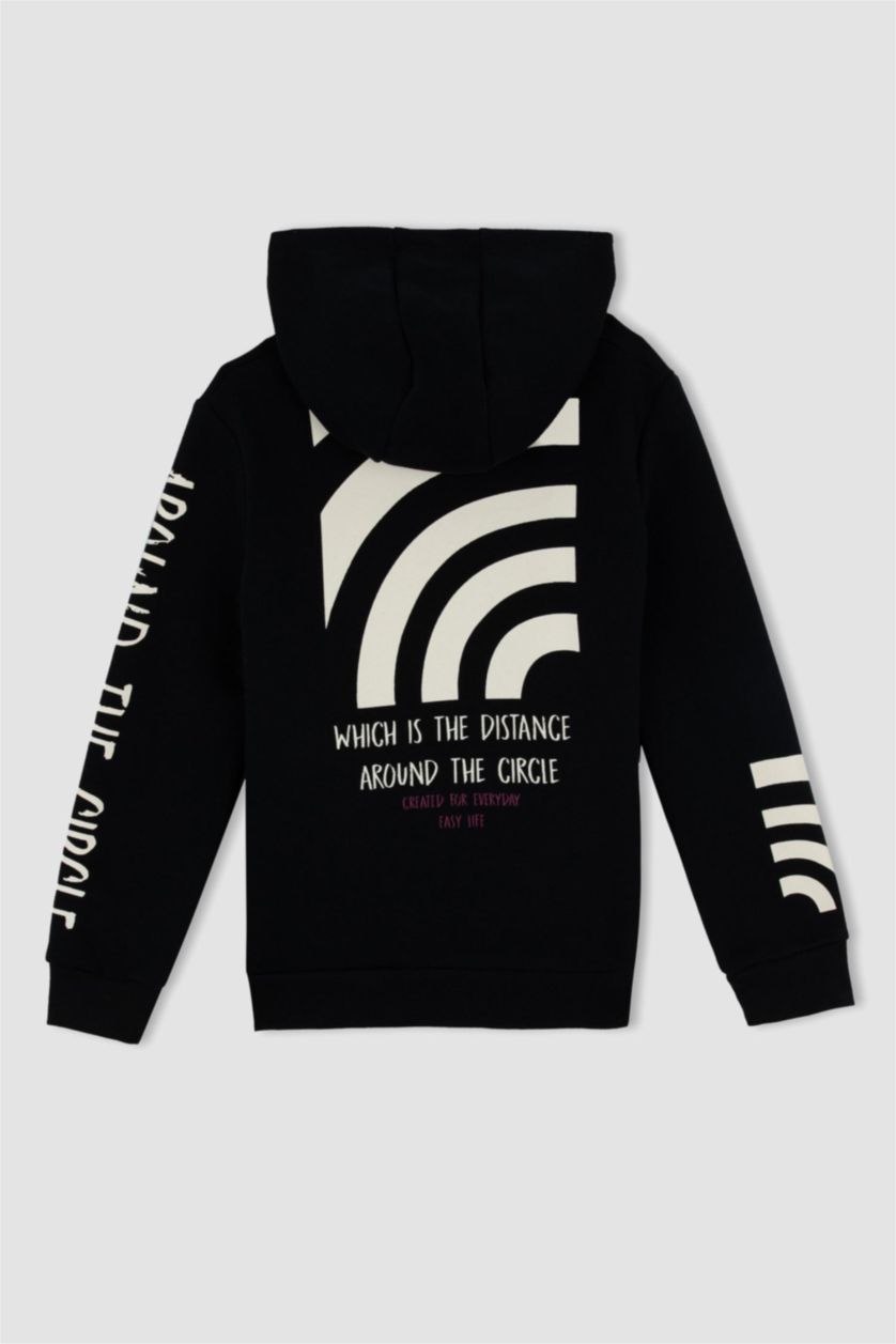 أولادي أسود سويت شيرت ولادي بغطاء رأس