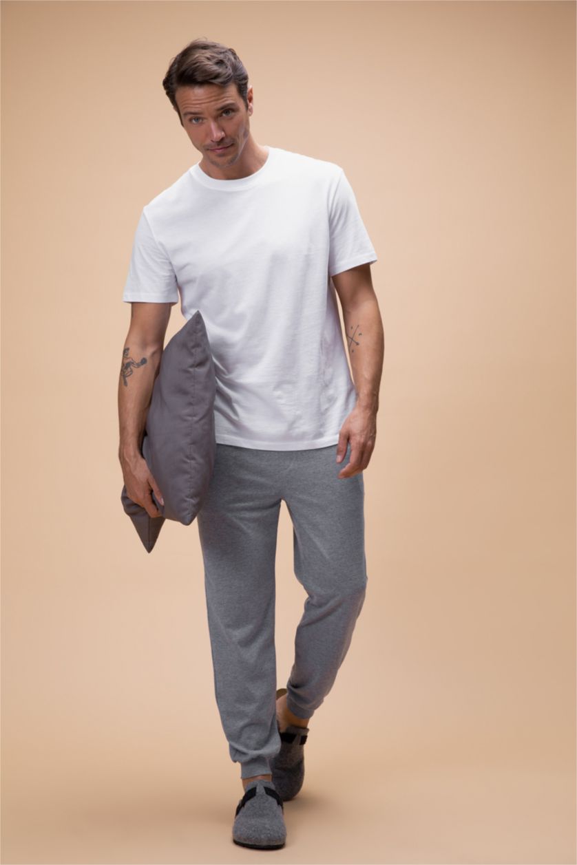 رجال ميلانج أزرق بنطلون قصة عادية