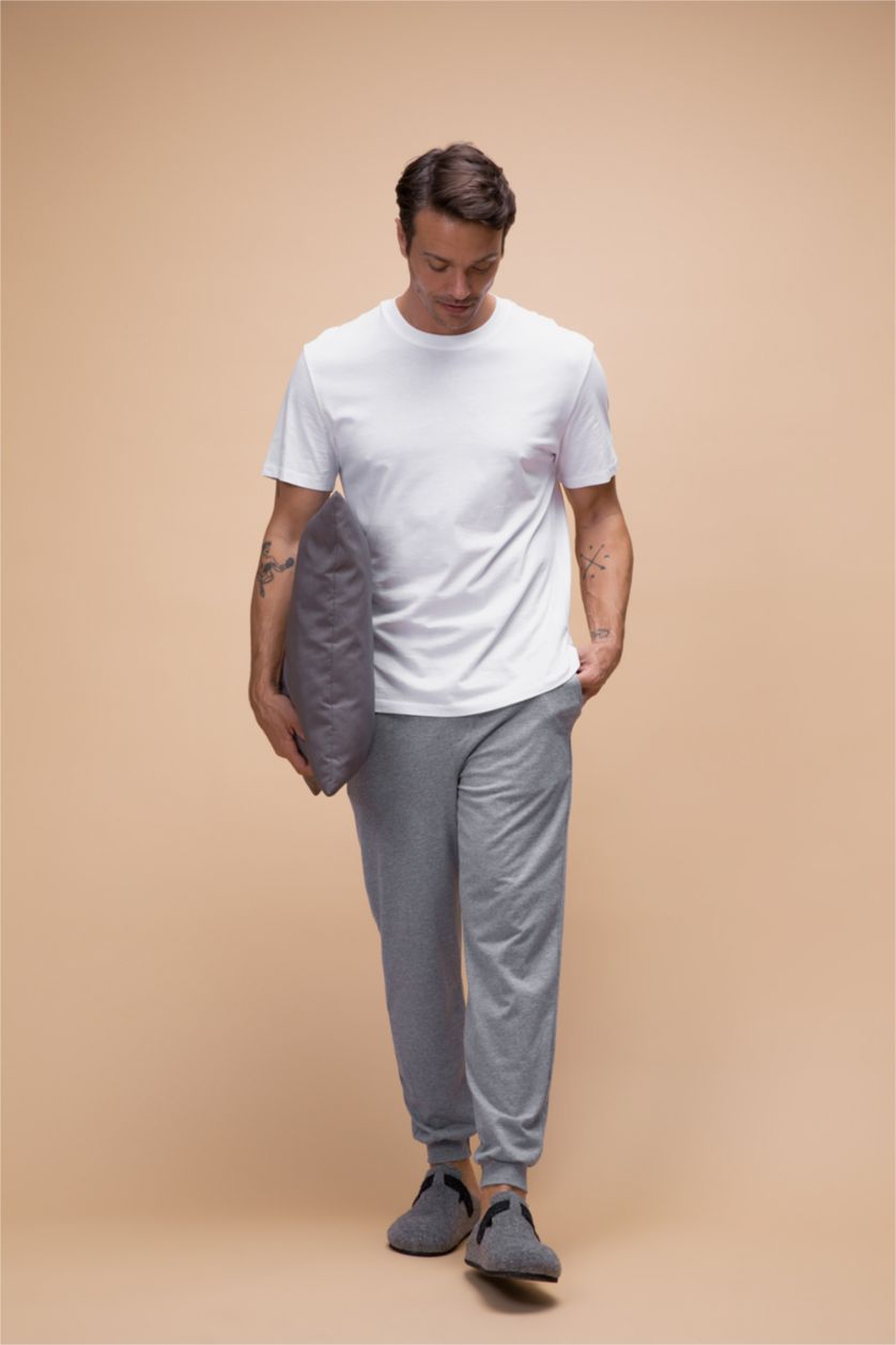 رجال ميلانج أزرق بنطلون قصة عادية