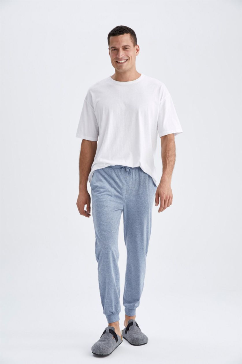 رجال ميلانج أزرق بنطلون قصة عادية