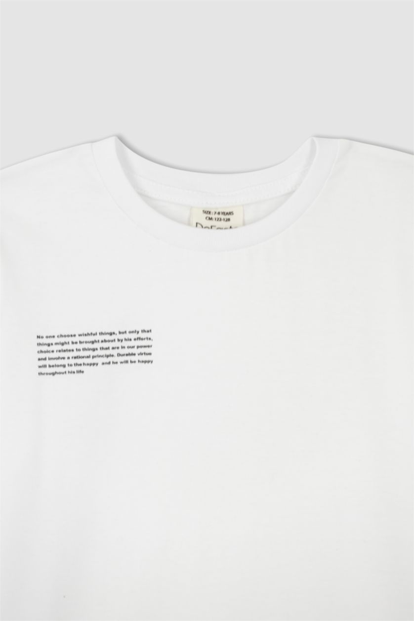 GARÇONS Blanc T-Shirt Coupe Classique À Manches Courtes