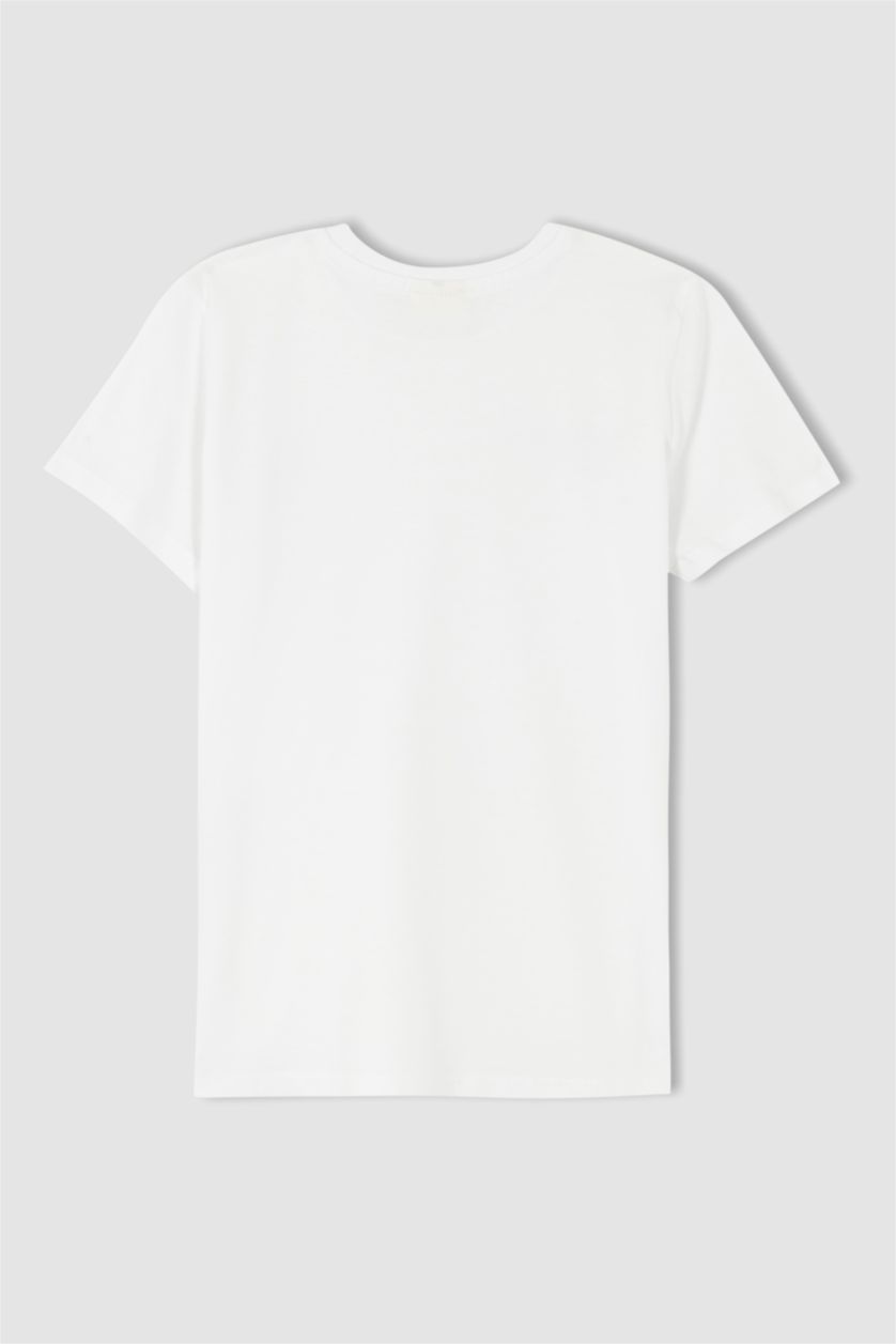 GARÇONS Blanc T-Shirt Coupe Classique À Manches Courtes