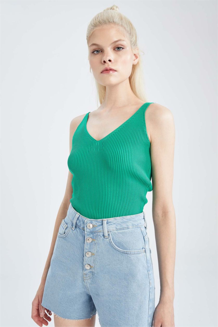 Kadın Yeşil Crop Top Atlet