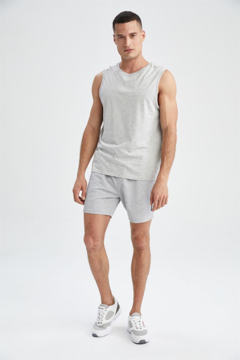 MAN Light Blue Defacto Fit Standard Fit Crew Neck Sports Tank Top