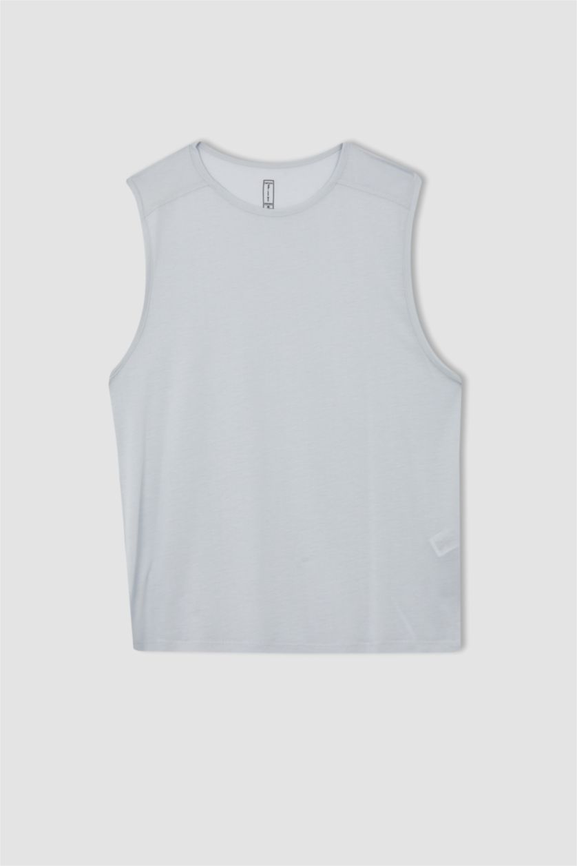 MAN Light Blue Defacto Fit Standard Fit Crew Neck Sports Tank Top