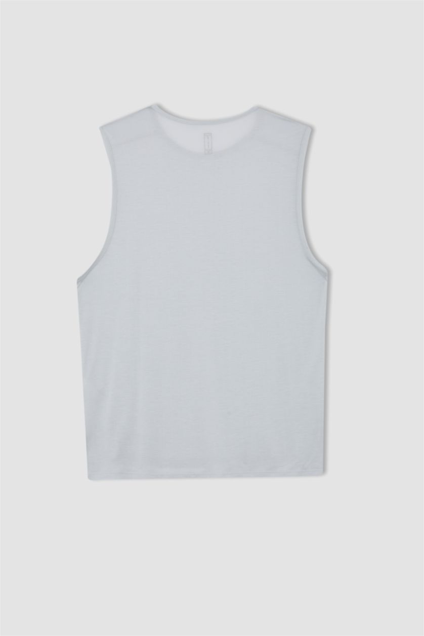 MAN Light Blue Defacto Fit Standard Fit Crew Neck Sports Tank Top