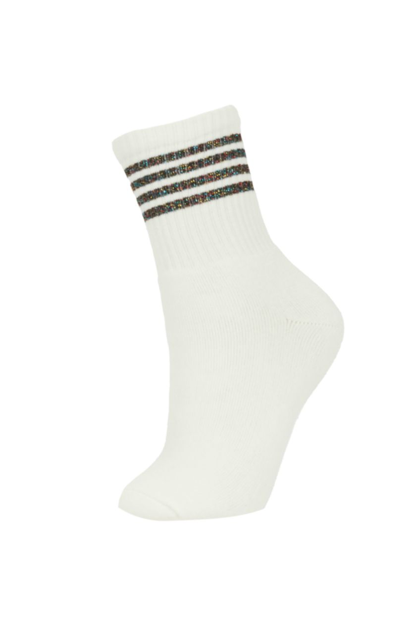 Женщины Белый Длинные носки из хлопка для женщин