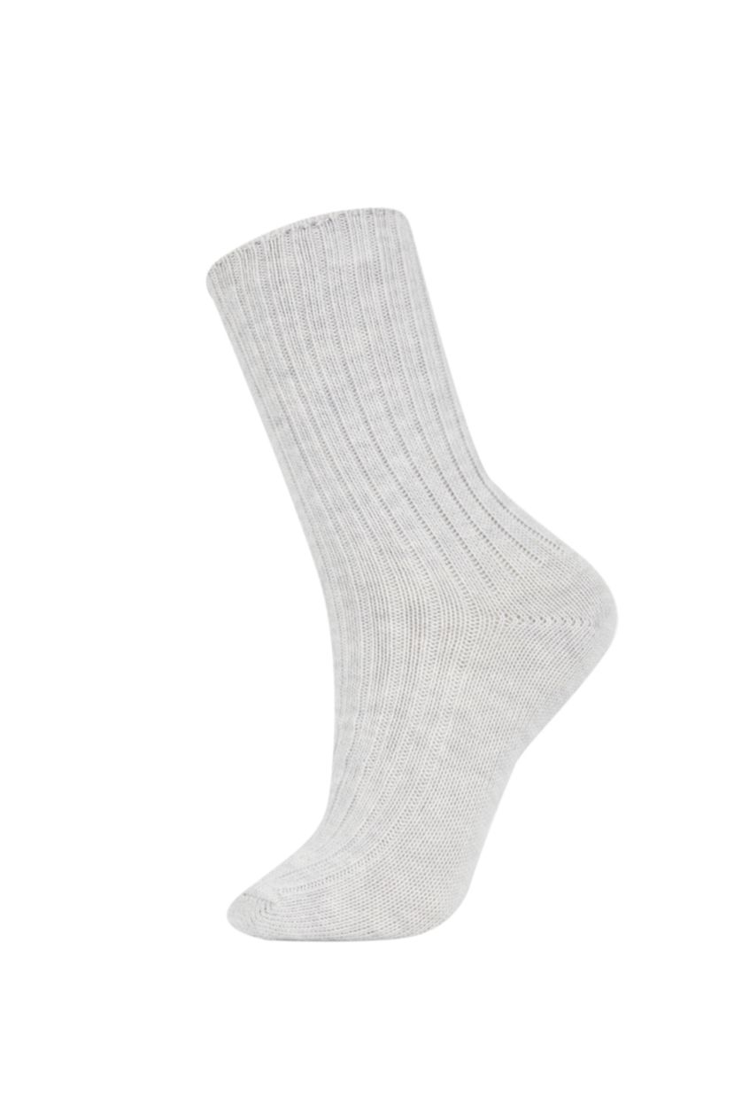 Kadın Gri Kadın 2'li Pamuklu Kışlık Çorap