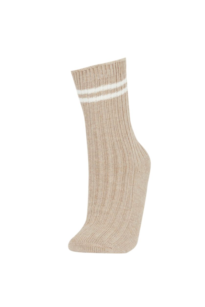 FEMME Marron Clair Chaussettes d'hiver Coton 2 Femme