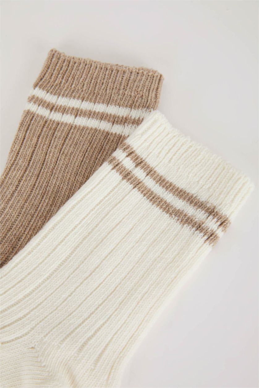 FEMME Marron Clair Chaussettes d'hiver Coton 2 Femme