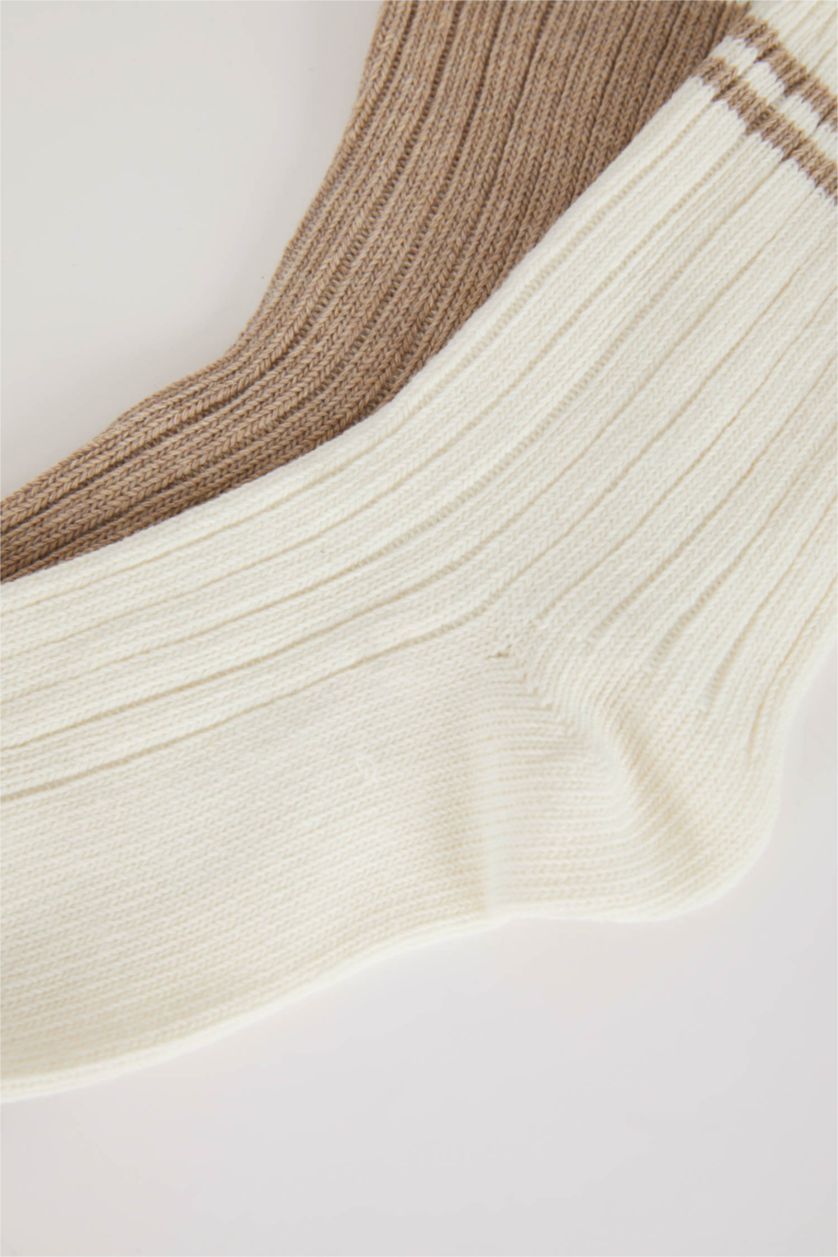 FEMME Marron Clair Chaussettes d'hiver Coton 2 Femme