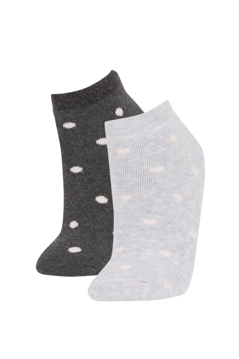 FEMME Gris Chaussettes Femme En Coton - Deux Pièces