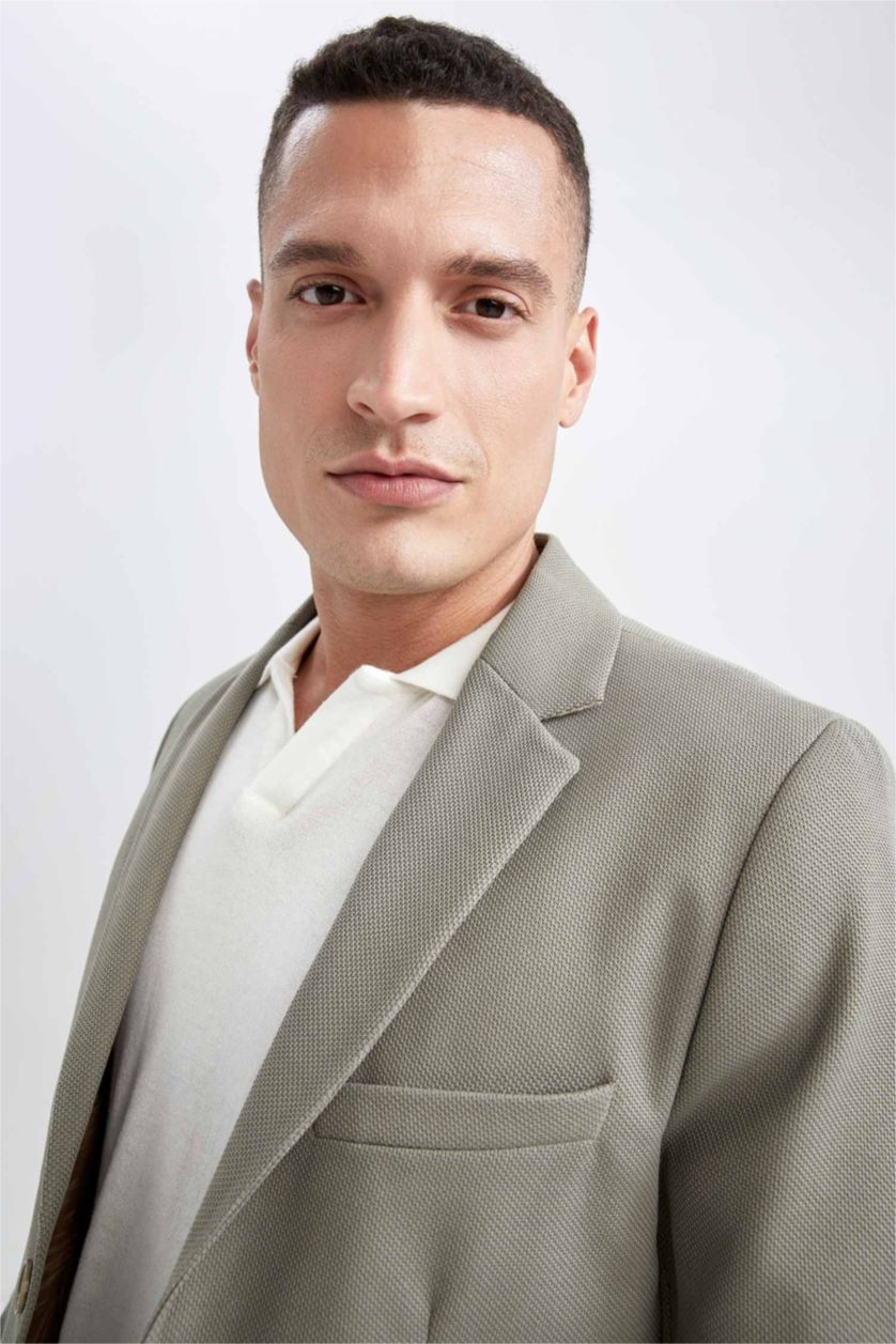 MAN Green Slim Fit Lined Blazer