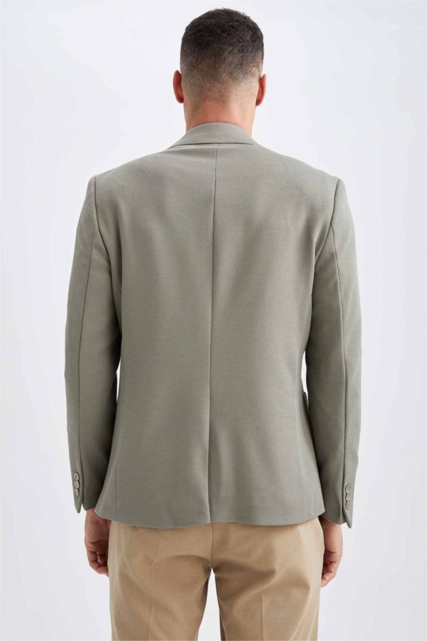 MAN Green Slim Fit Lined Blazer