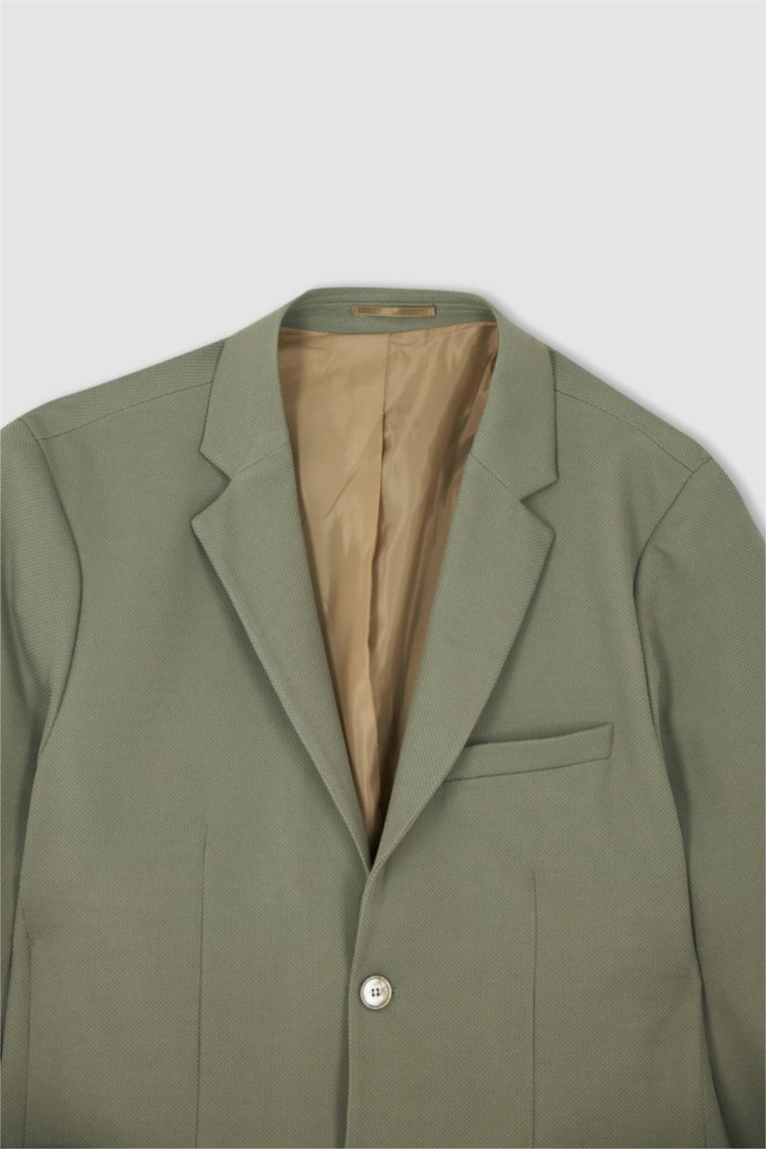 MAN Green Slim Fit Lined Blazer