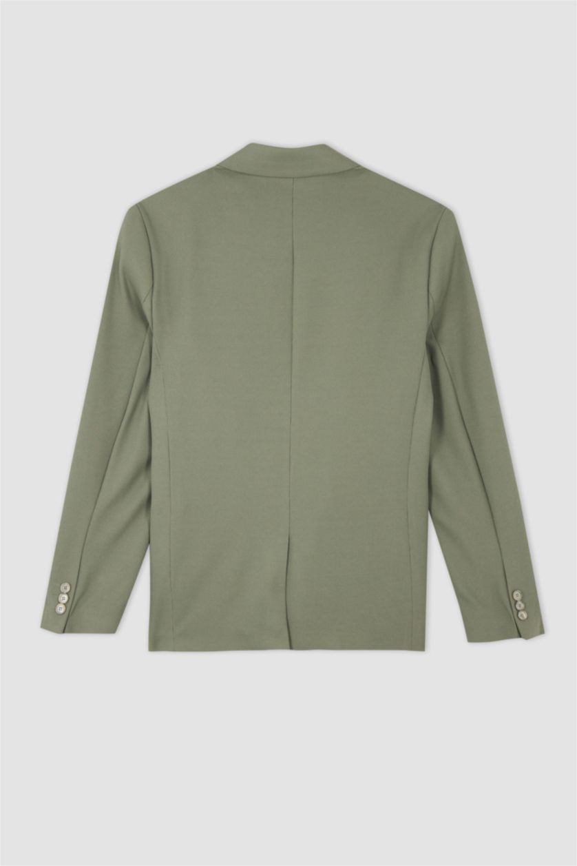 MAN Green Slim Fit Lined Blazer