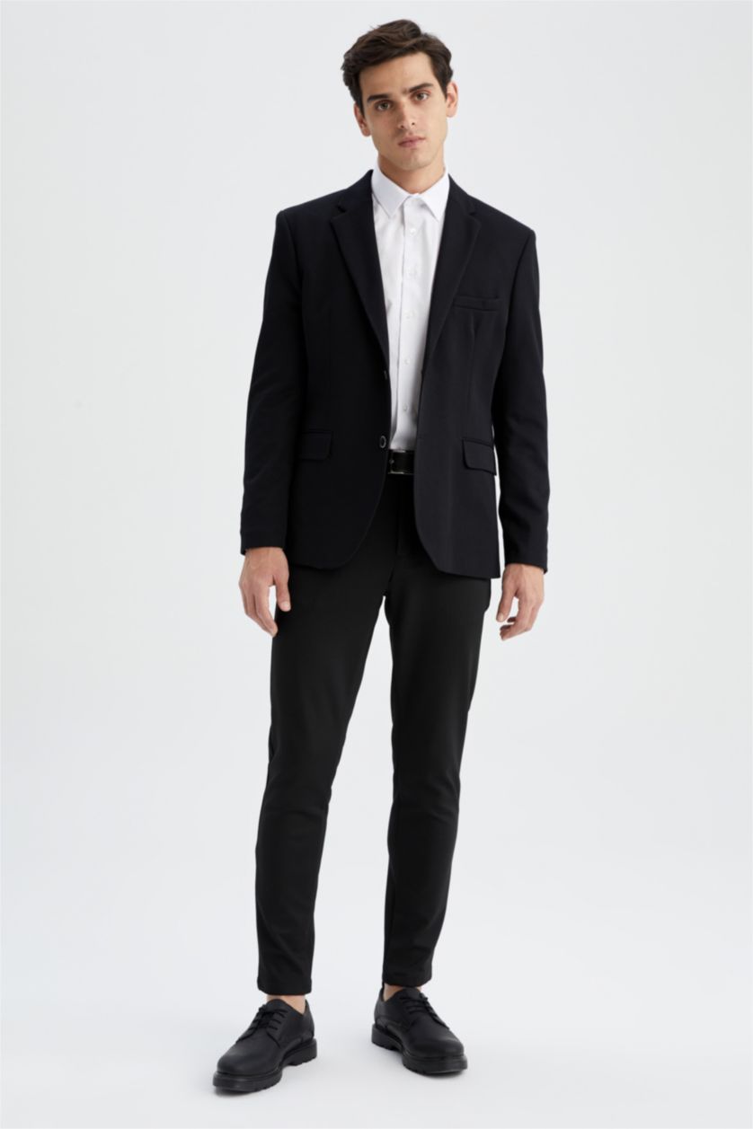 HOMME Noir Blazer doublé coupe slim
