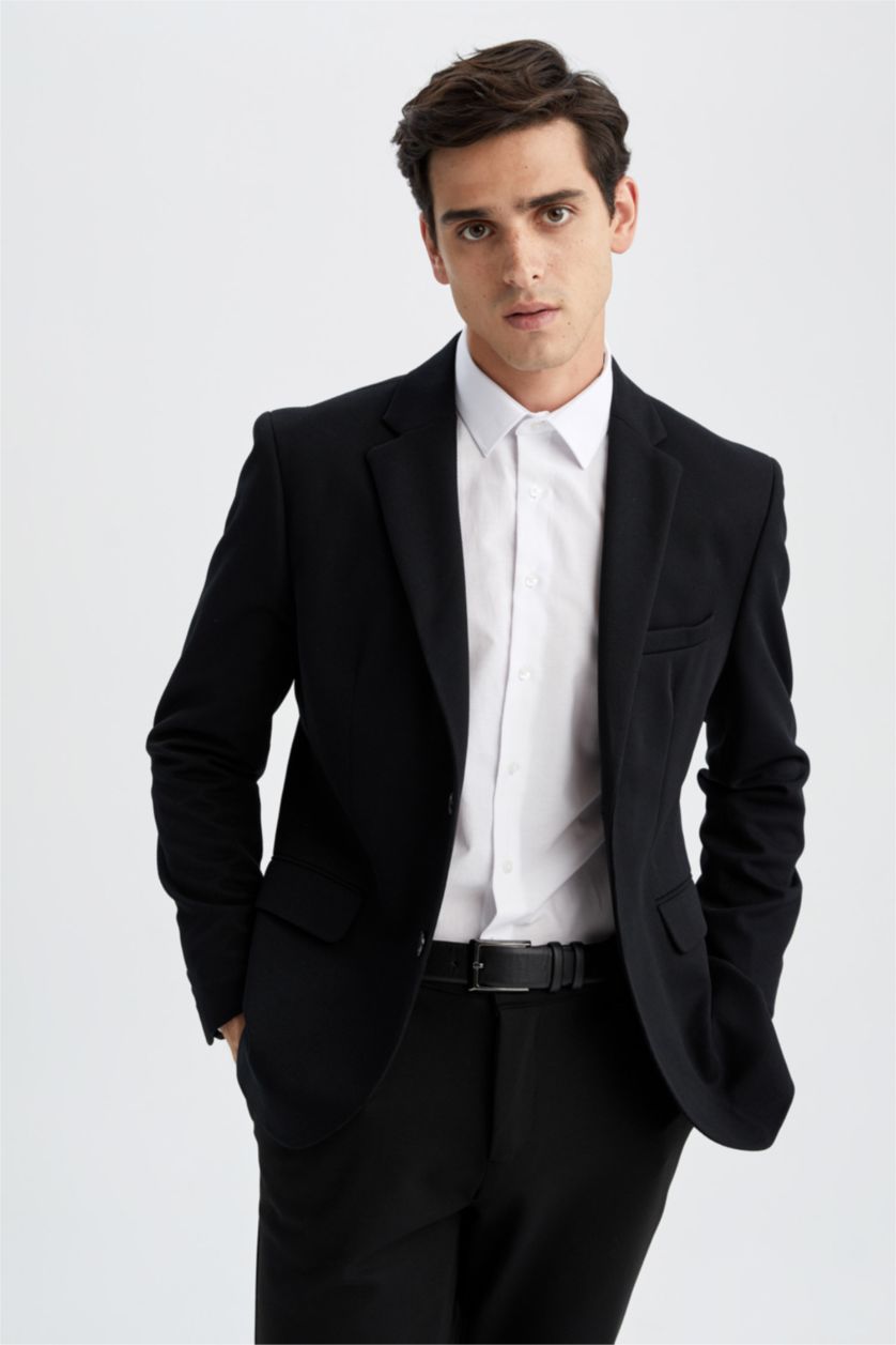 HOMME Noir Blazer doublé coupe slim