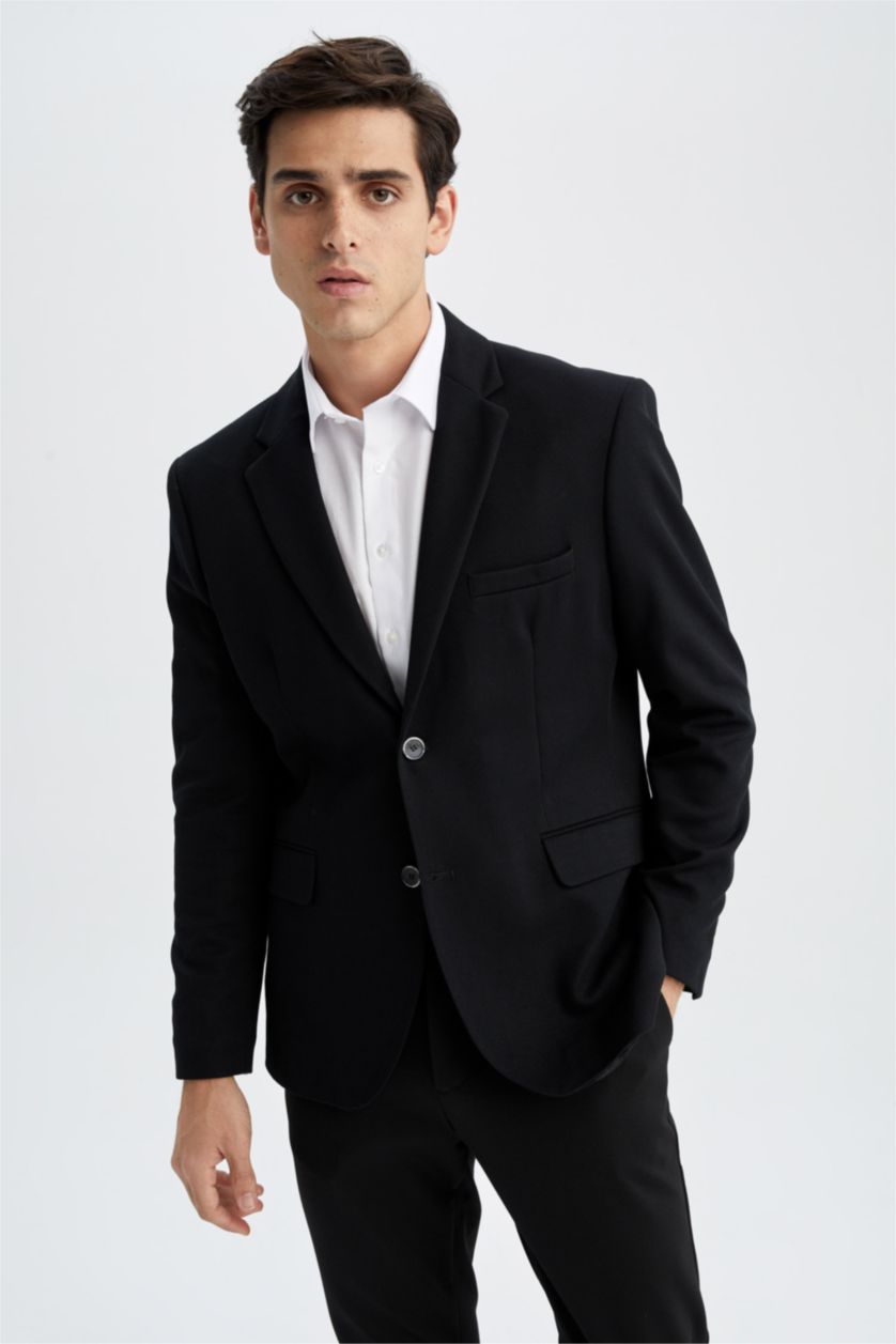 HOMME Noir Blazer doublé coupe slim