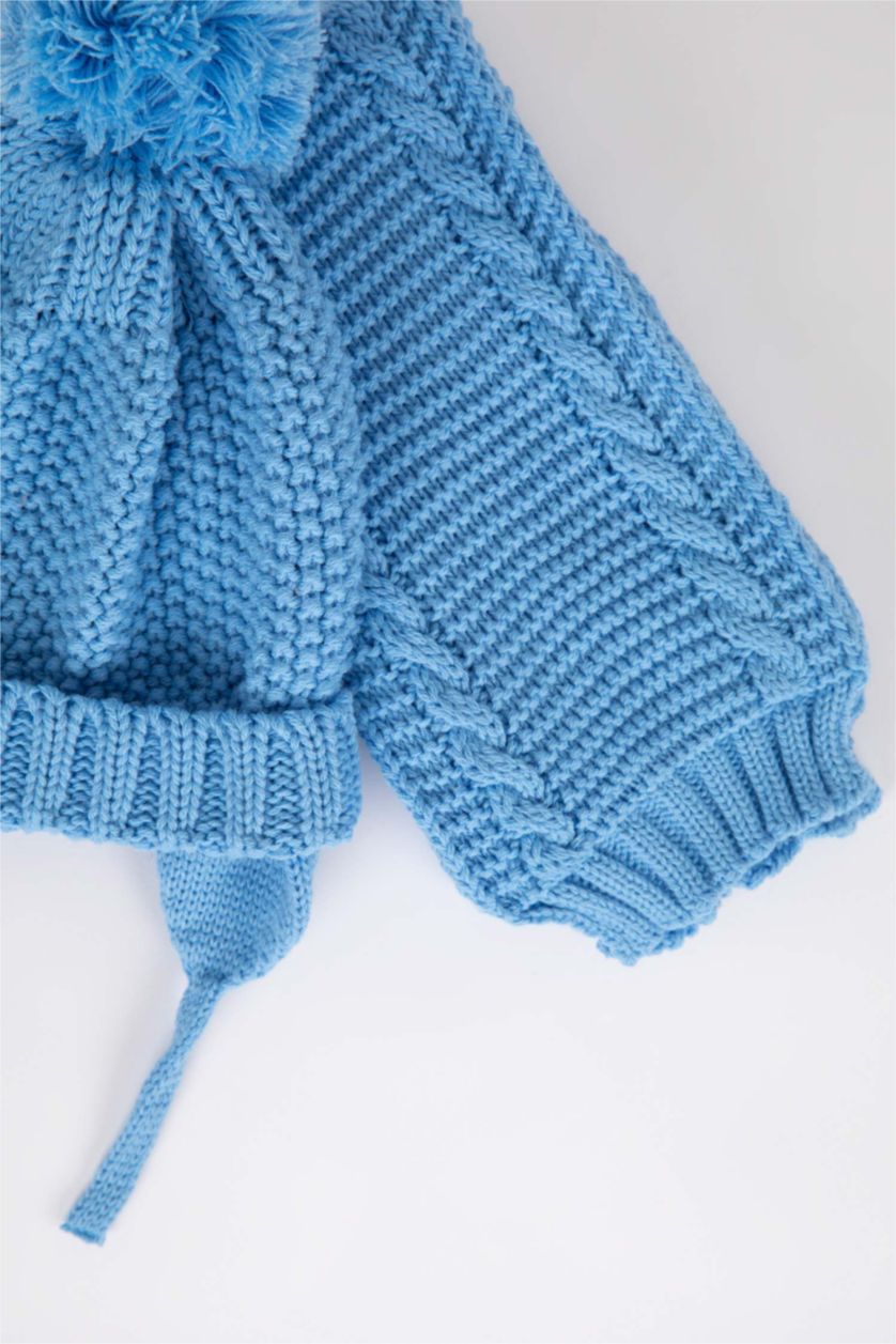 Erkek Bebek Mavi Erkek Bebek Atkı Bere Takım