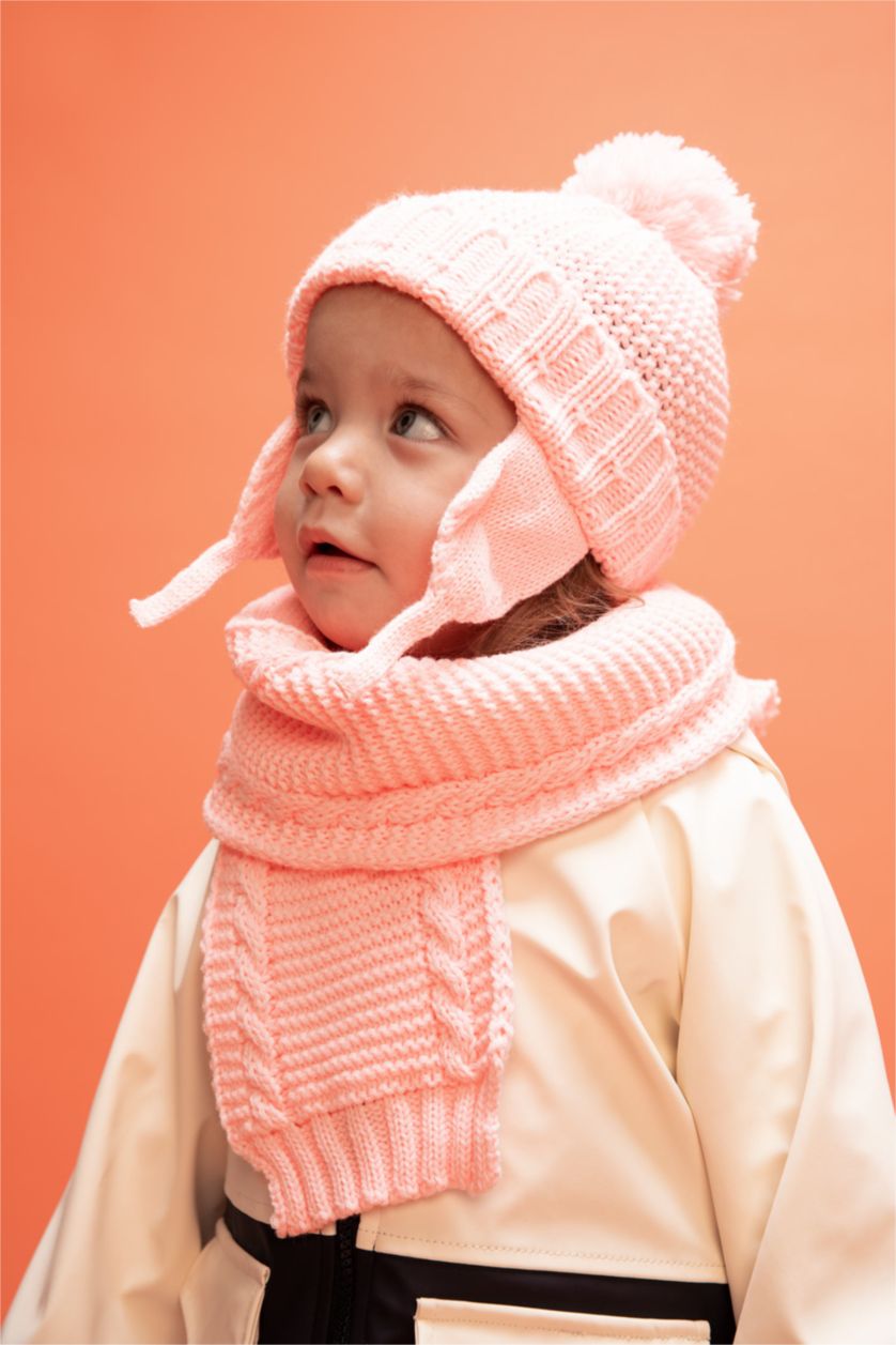 BÉBÉ FILLE Rose Ensemble d'écharpe 2 BéBé Fille