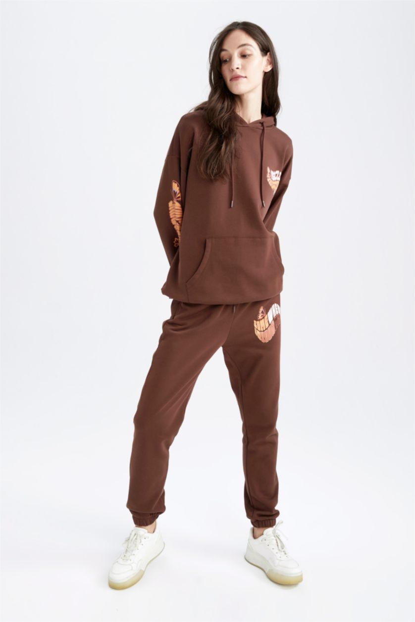 نساء بني Oversize Fit Thick Sweatshirt Fabric Sweatshirt