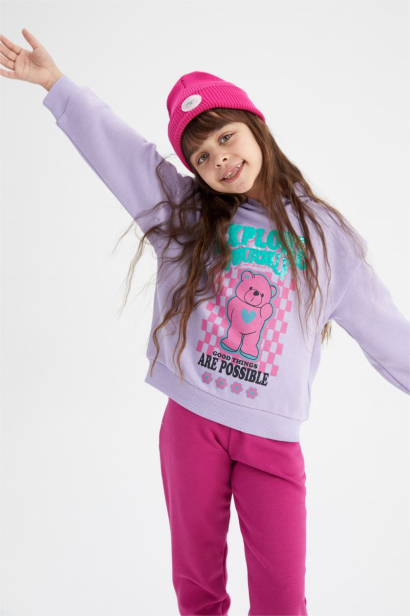 GIRLS & TEENS Lilac قماش سميك قصة مريحة