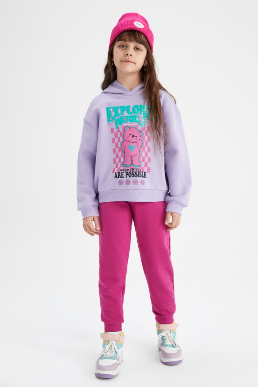 GIRLS & TEENS Lilac قماش سميك قصة مريحة