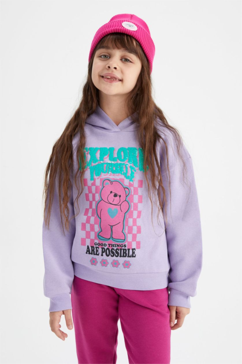 GIRLS & TEENS Lilac قماش سميك قصة مريحة