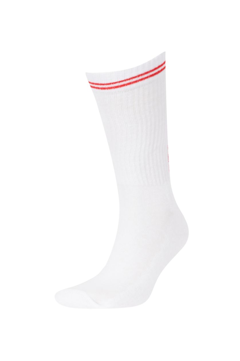 Erkek Beyaz Erkek 2'li Pamuklu Uzun Çorap